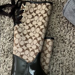 Coach Rain Boots Brown